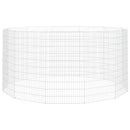 vidaXL horganyzott vas szabadtartású állatkert 12 panelből, 54 x 100 cm