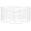 vidaXL horganyzott vas szabadtartású állatkert 12 panelből, 54 x 100 cm