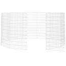 vidaXL horganyzott vas szabadtartású állatkert 12 panelből, 54 x 100 cm