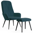 vidaXL kék bársony pihenőfotel lábtartóval