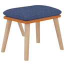 vidaXL kék műbőr és szövet pihenőfotel lábtartóval