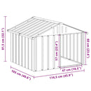 vidaXL antracit horganyzott acél kutyaház 116,5x103x81,5 cm