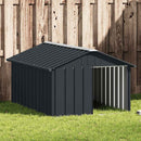 vidaXL antracit horganyzott acél kutyaház 116,5x153x81,5 cm