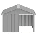 vidaXL szürke horganyzott acél kutyaház 116,5x103x81,5 cm