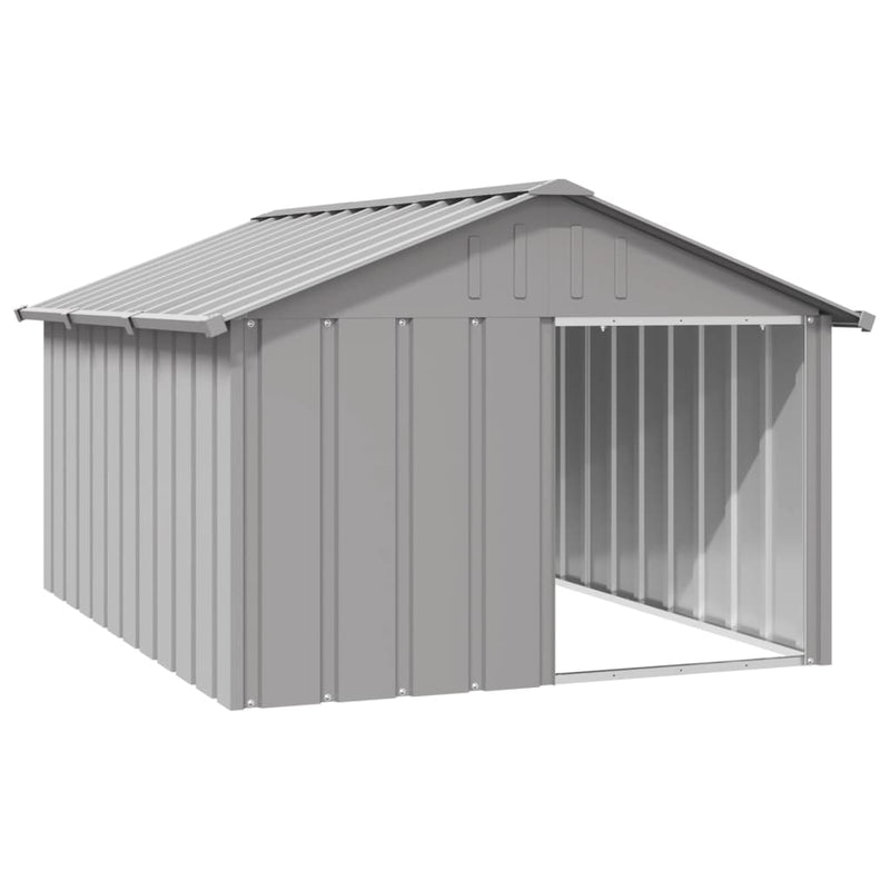 vidaXL szürke horganyzott acél kutyaház 116,5x153x81,5 cm