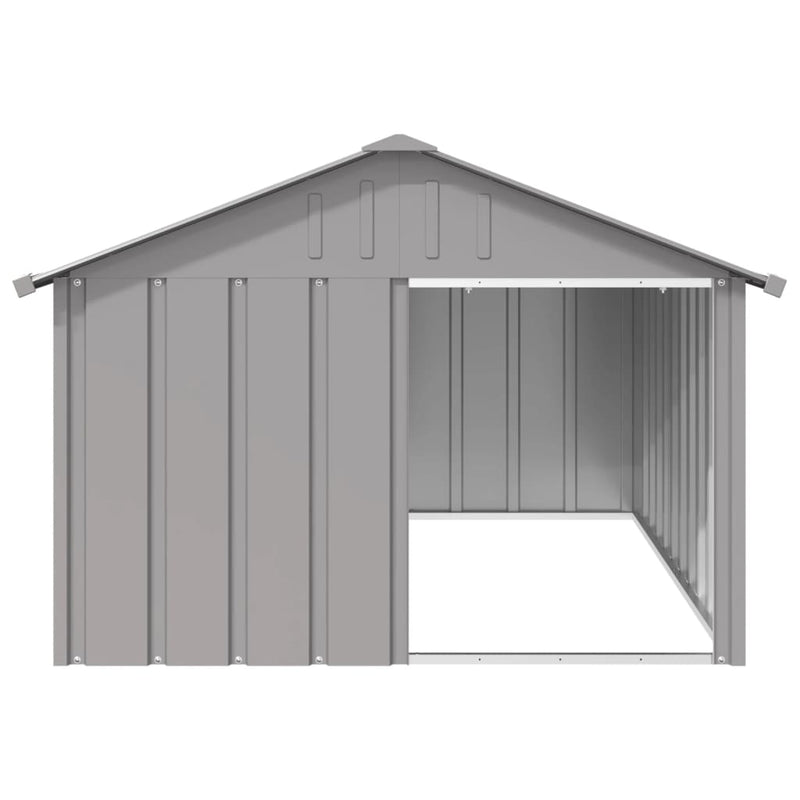 vidaXL szürke horganyzott acél kutyaház 116,5x153x81,5 cm