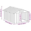 vidaXL szürke horganyzott acél kutyaház 116,5x153x81,5 cm