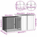 vidaXL szürke horganyzott acél csirkeketrec 200x91x100 cm