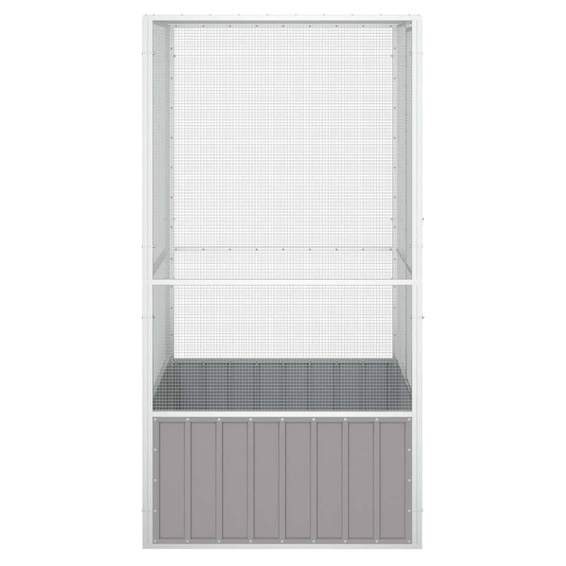 vidaXL szürke horganyzott acél madárketrec 111x107x211,5 cm