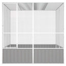 vidaXL szürke horganyzott acél madárketrec 213,5x217,5x211,5 cm