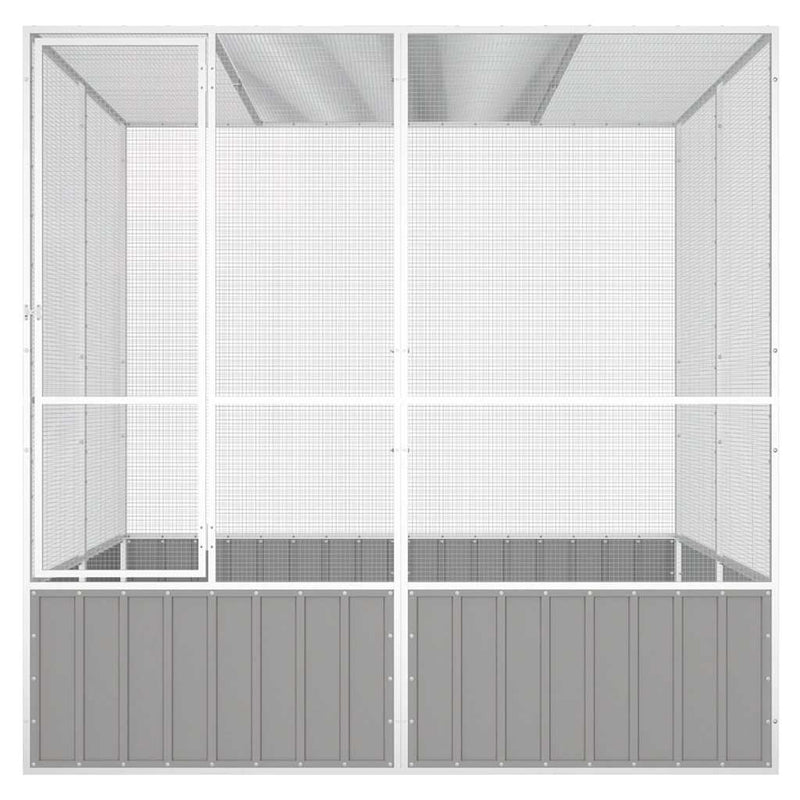 vidaXL szürke horganyzott acél madárketrec 213,5x217,5x211,5 cm