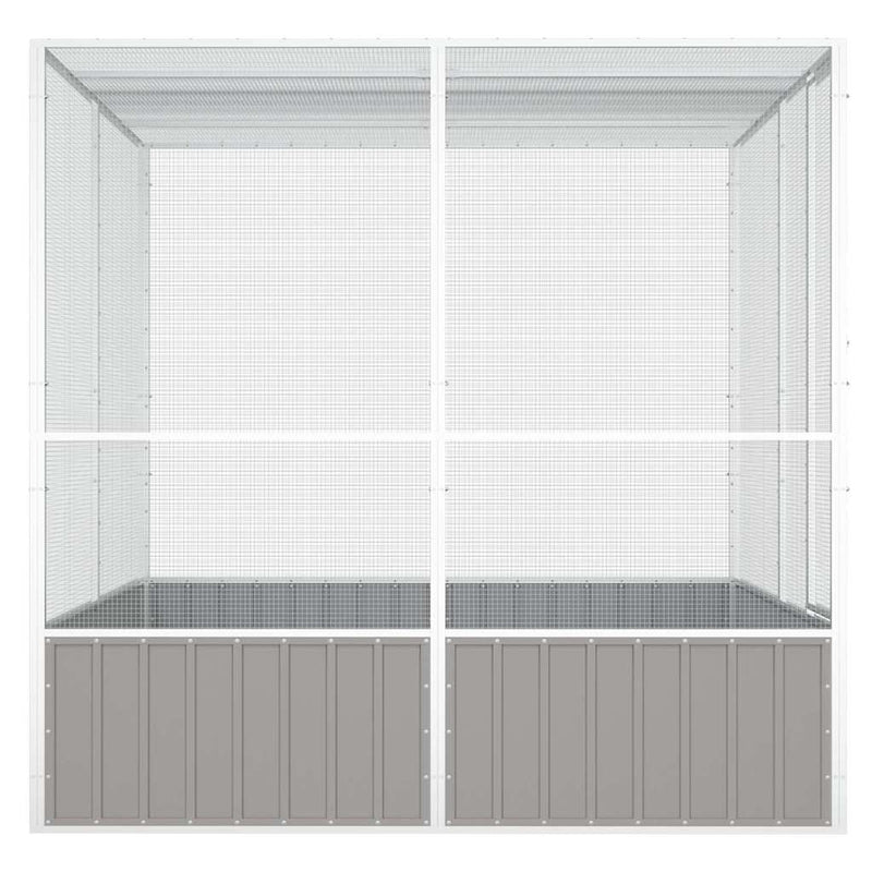 vidaXL szürke horganyzott acél madárketrec 213,5x217,5x211,5 cm