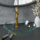 vidaXL edzett üveg mosdókagyló csapteleppel és leeresztőszeleppel