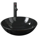 vidaXL edzett üveg mosdókagyló csapteleppel és leeresztőszeleppel