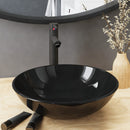 vidaXL edzett üveg mosdókagyló csapteleppel és leeresztőszeleppel