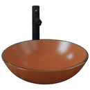 vidaXL edzett üveg mosdókagyló csapteleppel és leeresztőszeleppel