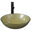 vidaXL edzett üveg mosdókagyló csapteleppel és leeresztőszeleppel