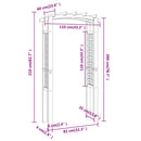 vidaXL impregnált tömör fenyőfa rácsos boltív 110 x 60 x 210 cm