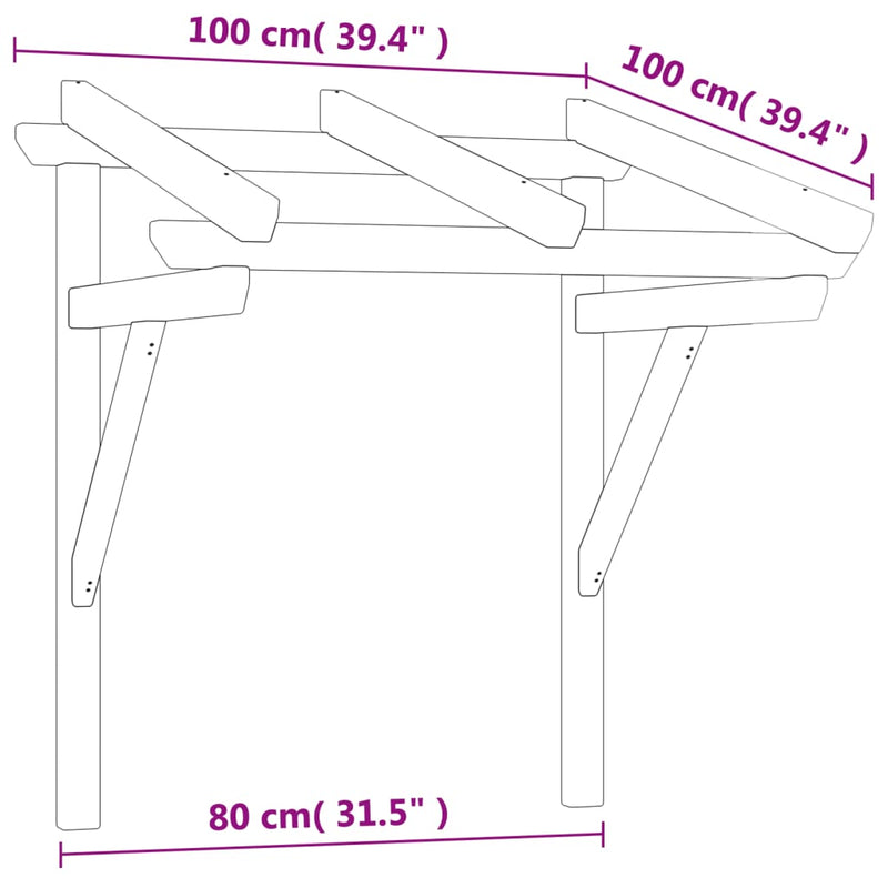 vidaXL impregnált tömör fenyőfa ajtóelőtető 100x100x80 cm