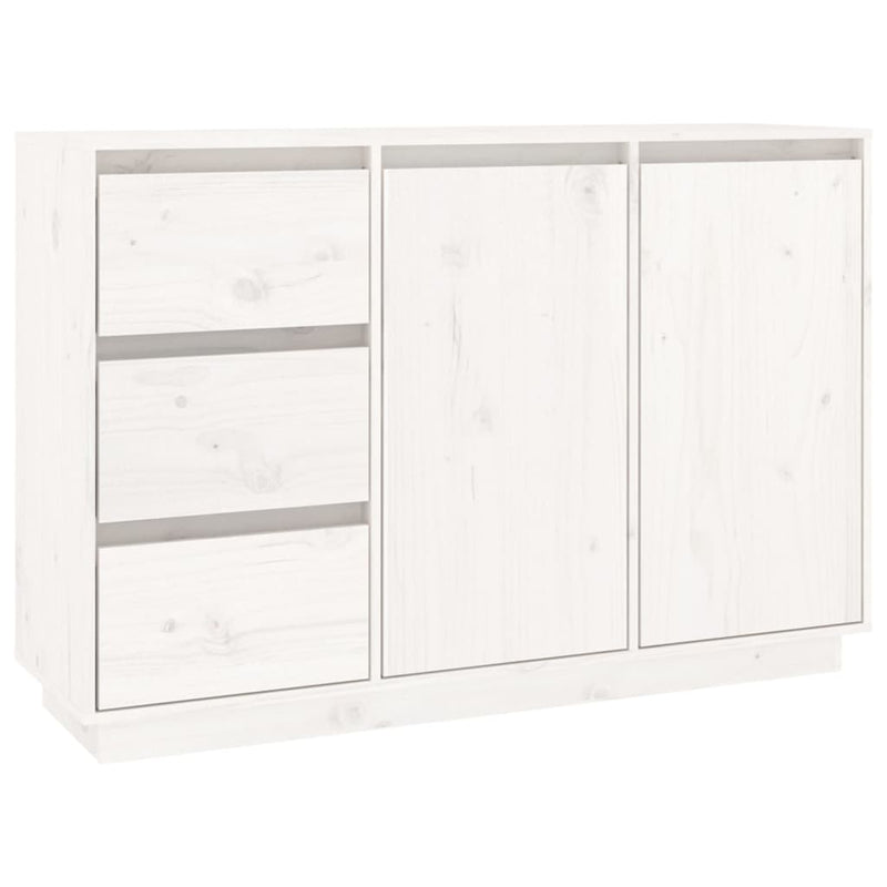 vidaXL fehér tömör fenyőfa tálalószekrény 111 x 34 x 75 cm
