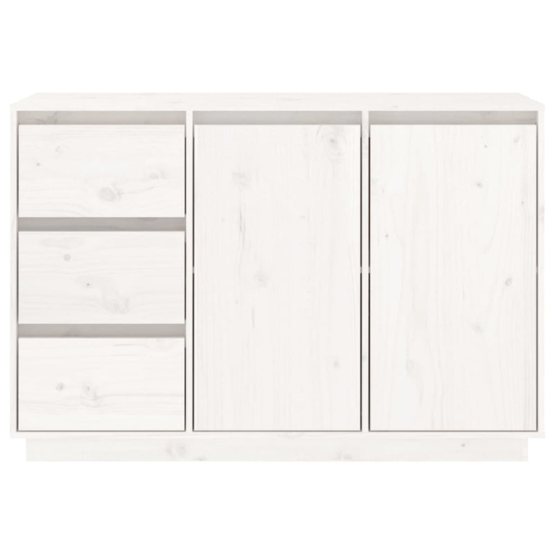 vidaXL fehér tömör fenyőfa tálalószekrény 111 x 34 x 75 cm