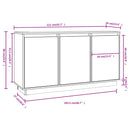 vidaXL tömör fenyőfa tálalószekrény 111 x 34 x 60 cm