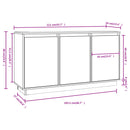 vidaXL fehér tömör fenyőfa tálalószekrény 111x34x60 cm
