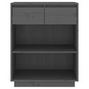 vidaXL szürke tömör fenyőfa tálalószekrény 60 x 34 x 75 cm