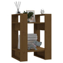 vidaXL mézbarna tömör fenyőfa könyvszekrény/térelválasztó 41x35x57 cm