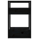 vidaXL fekete tömör fenyőfa könyvszekrény/térelválasztó 41x35x57 cm