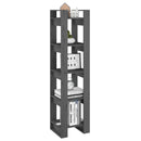 vidaXL szürke tömör fenyőfa könyvszekrény/térelválasztó 41x35x160 cm