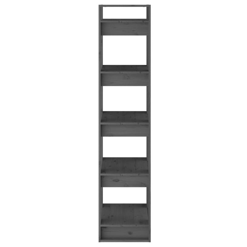 vidaXL szürke tömör fenyőfa könyvszekrény/térelválasztó 41x35x160 cm