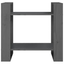 vidaXL szürke tömör fenyőfa könyvszekrény/térelválasztó 60x35x57 cm