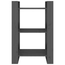 vidaXL szürke tömör fenyőfa könyvszekrény/térelválasztó 60x35x91 cm