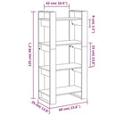 vidaXL fehér tömör fa könyvszekrény/térelválasztó 60 x 35 x 125 cm