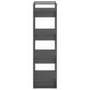 vidaXL szürke tömör fa könyvszekrény/térelválasztó 60 x 35 x 125 cm