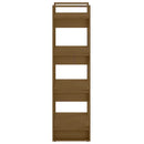vidaXL mézbarna tömör fa könyvszekrény/térelválasztó 60 x 35 x 125 cm