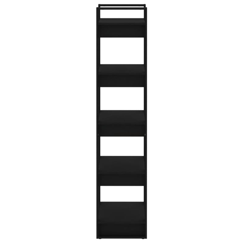 vidaXL fekete tömör fa könyvszekrény/térelválasztó 60 x 35 x 160 cm
