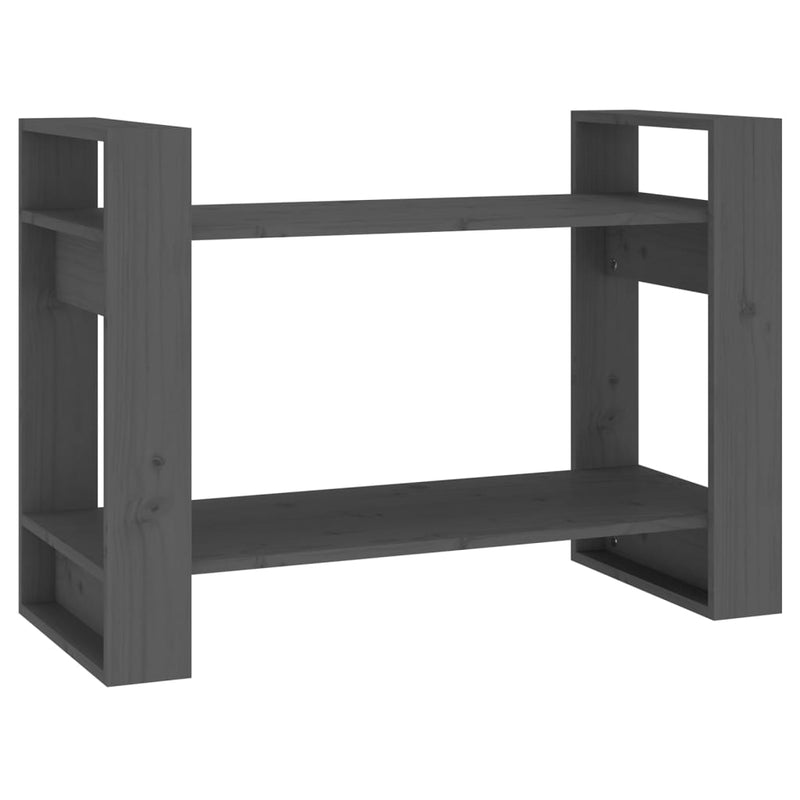 vidaXL szürke tömör fenyőfa könyvszekrény/térelválasztó 80x35x56,5 cm