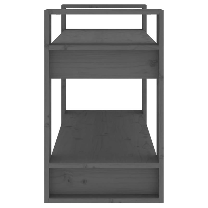vidaXL szürke tömör fenyőfa könyvszekrény/térelválasztó 80x35x56,5 cm