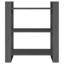 vidaXL szürke tömör fenyőfa könyvszekrény/térelválasztó 80x35x91 cm