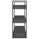 vidaXL szürke tömör fenyőfa könyvszekrény/térelválasztó 80x35x91 cm