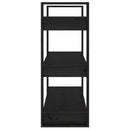 vidaXL fekete tömör fenyőfa könyvszekrény/térelválasztó 80x35x91 cm