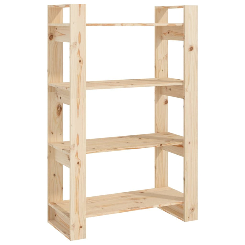 vidaXL tömör fenyőfa könyvszekrény/térelválasztó 80 x 35 x 125 cm