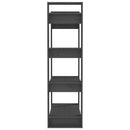 vidaXL szürke tömör fenyőfa könyvszekrény/térelválasztó 80x35x125 cm