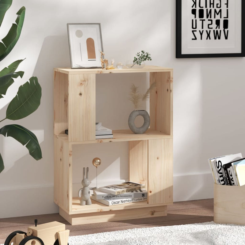 vidaXL tömör fenyőfa könyvszekrény/térelválasztó 51 x 25 x 70 cm