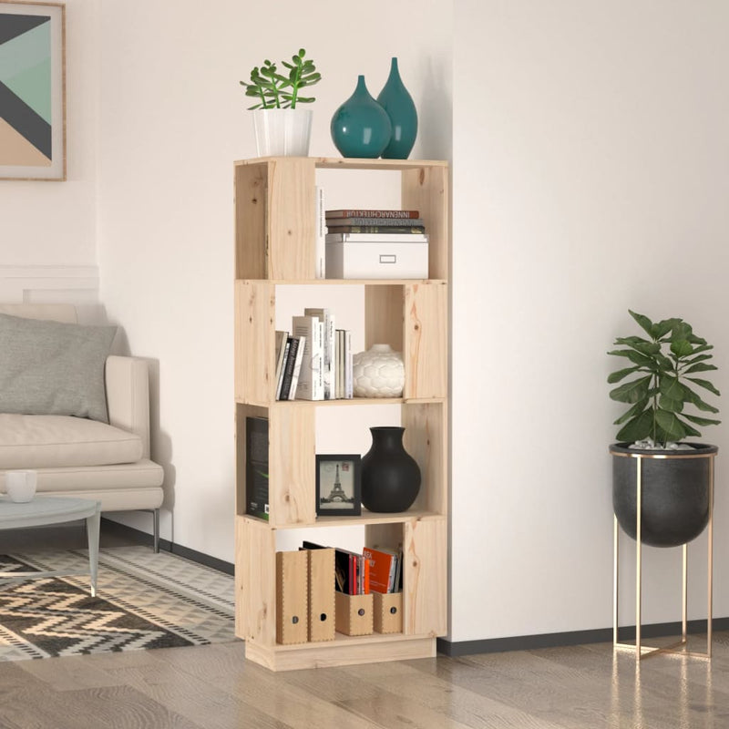 vidaXL tömör fenyőfa könyvszekrény/térelválasztó 51 x 25 x 132 cm