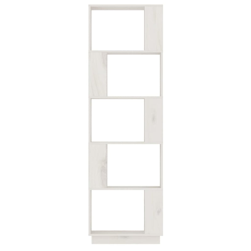 vidaXL fehér tömör fenyőfa könyvszekrény/térelválasztó 51x25x163,5 cm