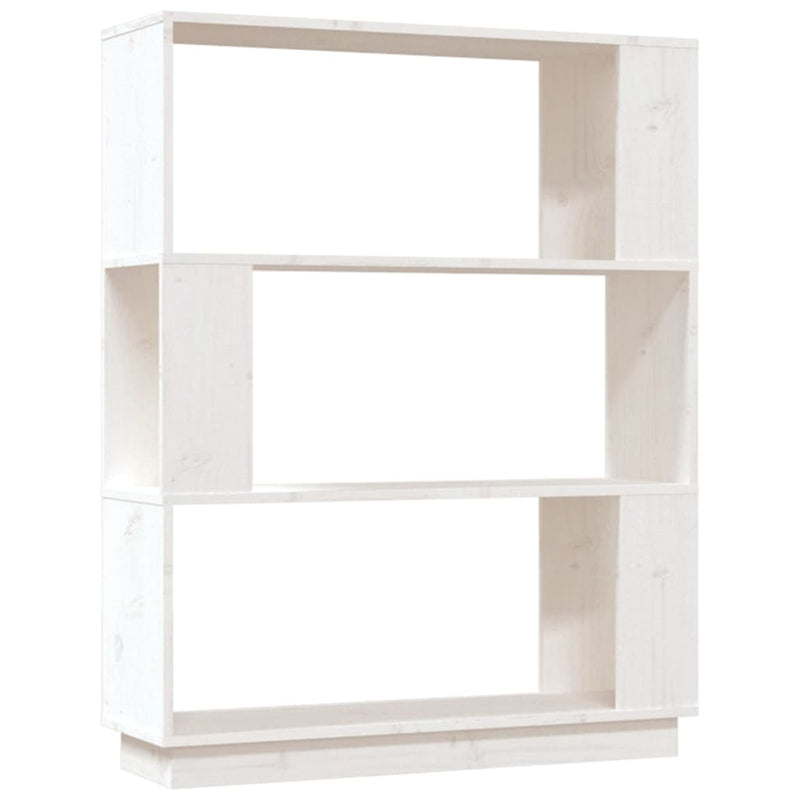 vidaXL fehér tömör fenyőfa könyvszekrény/térelválasztó 80x25x101 cm