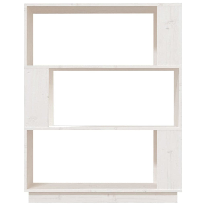 vidaXL fehér tömör fenyőfa könyvszekrény/térelválasztó 80x25x101 cm